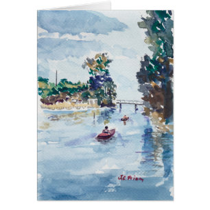 Kayakers on Weeki Wachie Watercolor Painting