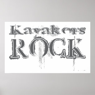 Kayakers Rock Poster