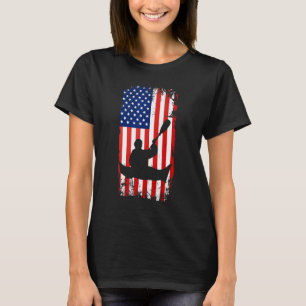 Kayaking American Flag Kayak Lake  Paddling Paddle T-Shirt