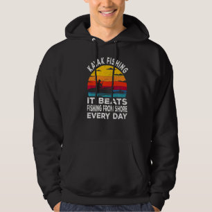 Kayaking Angler Vintage Sunset Kayak Fishing Hoodie