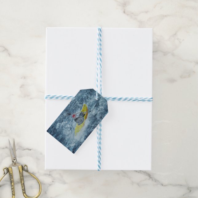 Kayaking art gift tag (With Twine)