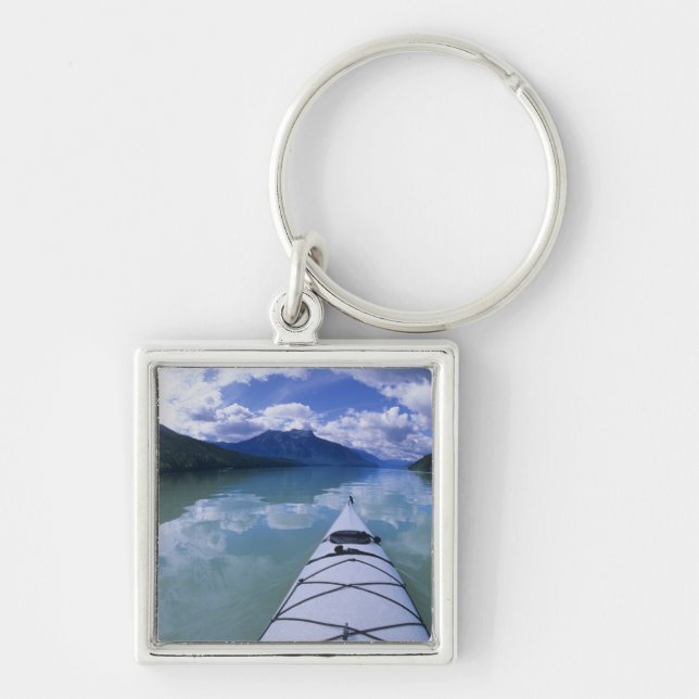 Kayaking at the end end of Azure Lake in Wells Key Ring (Front)
