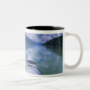 Kayaking at the end end of Azure Lake in Wells Two-Tone Coffee Mug