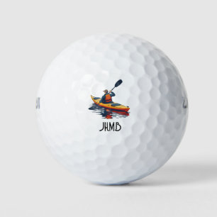 Kayaking Boat Water Sport Monogram Art Golf Balls