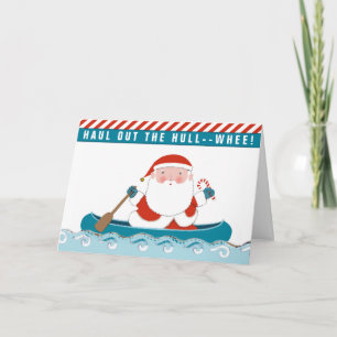 Kayaking Canoe Christmas Holiday Card