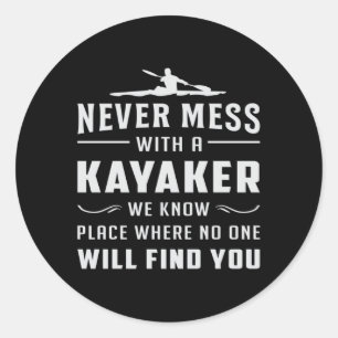 Kayaking Canoe Kayak Canoeing Paddle Funny Gift Classic Round Sticker