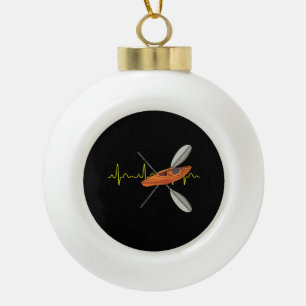 Kayaking Canoeing Ceramic Ball Christmas Ornament