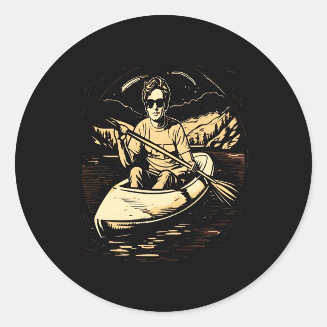 Kayaking Canoeing Kayak Canoe Kayaker Classic Round Sticker (Front)
