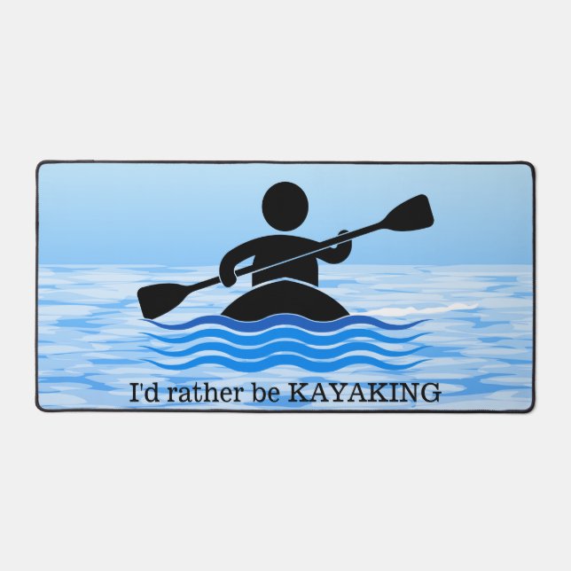 Kayaking Canoeing Paddling Design Desk Mat (Front)