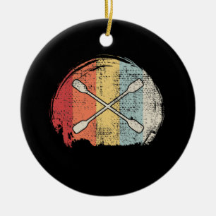 Kayaking Canoeing Retro Ceramic Tree Decoration