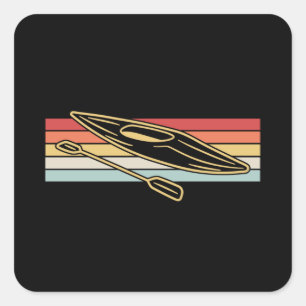 Kayaking Canoeing Retro Square Sticker