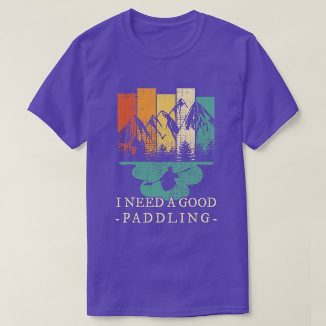 Kayaking Canoeing Retro T-Shirt (Design Front)