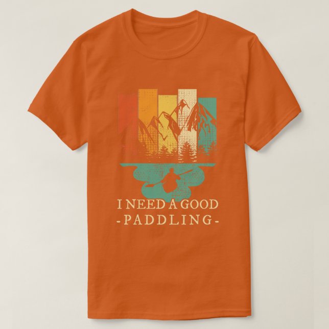 Kayaking Canoeing Retro T-Shirt (Design Front)