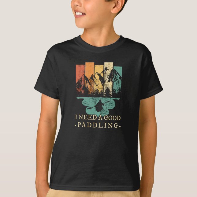 Kayaking Canoeing Retro T-Shirt (Front)