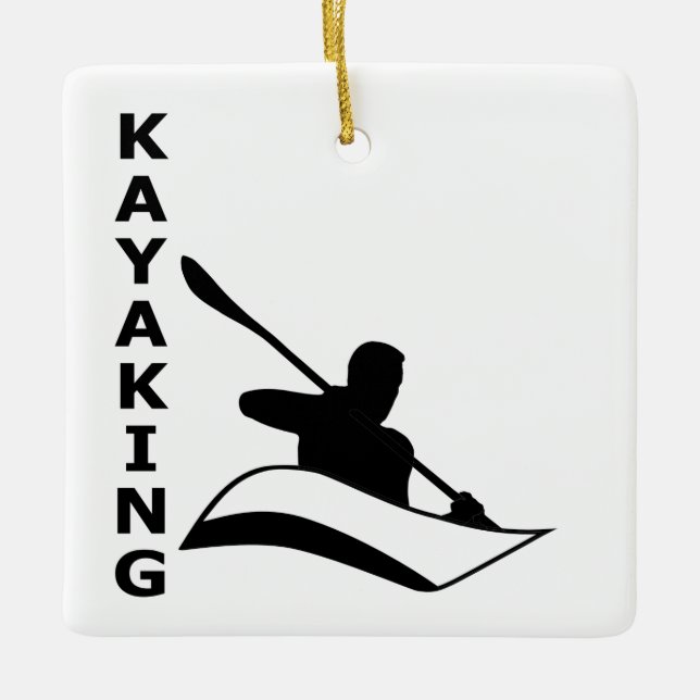 Kayaking Ceramic Ornament (Front)