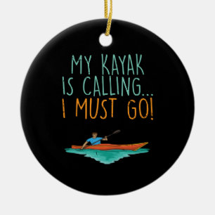 Kayaking Ceramic Tree Decoration