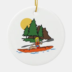 KAYAKING CERAMIC TREE DECORATION