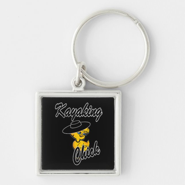 Kayaking Chick #4 Key Ring (Front)