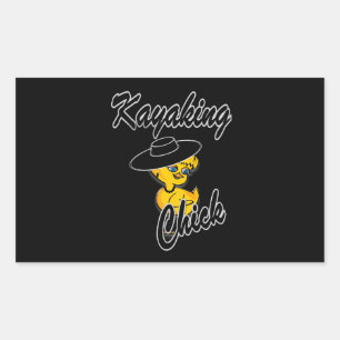 Kayaking Chick #4 Rectangular Sticker