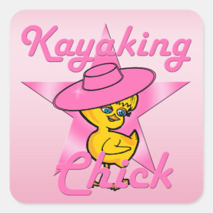 Kayaking Chick #8 Square Sticker