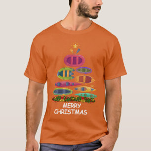 Kayaking Christmasree Merry Christmas friends T-Shirt