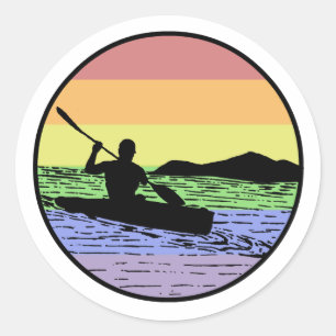 Kayaking Classic Round Sticker