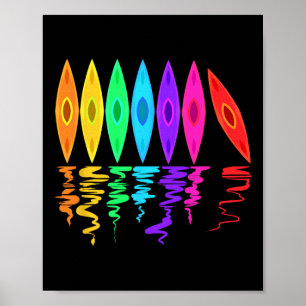 Kayaking Colorful Kayaks For Kayak Trip Boating Te Poster