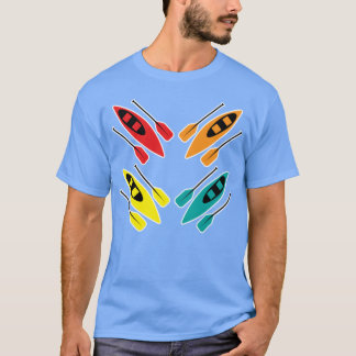 Kayaking Colourful Paddle Sport Pattern Art girl T-Shirt