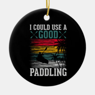 Kayaking Could Use Paddling Ceramic Tree Decoration