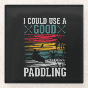 Kayaking Could Use Paddling Glass Coaster