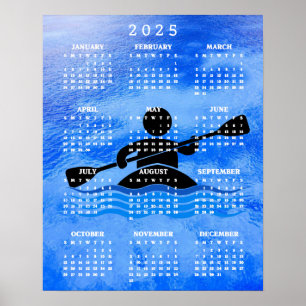 Kayaking Design 2025 Calendar Poster