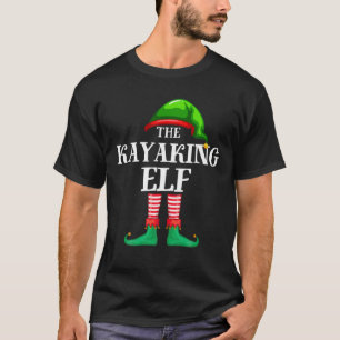 Kayaking Elf Matching Family Group Christmas Party T-Shirt