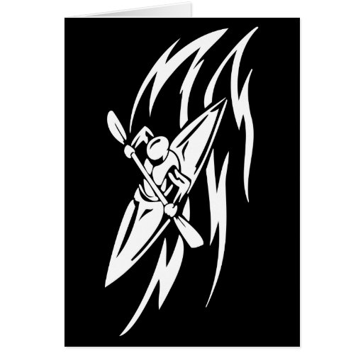 Image of Kayaking Extreme Sport Graphic in Black & White