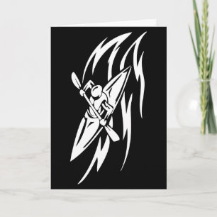 Kayaking Extreme Sport Graphic in Black & White Card