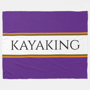 KAYAKING Fun Purple White Orange Racing Stripes Fleece Blanket