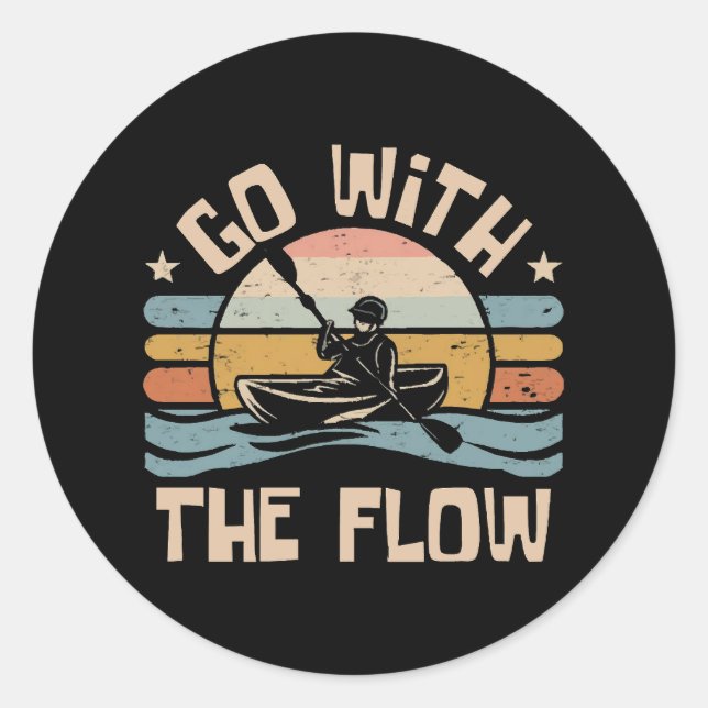 kayaking-funny classic round sticker (Front)