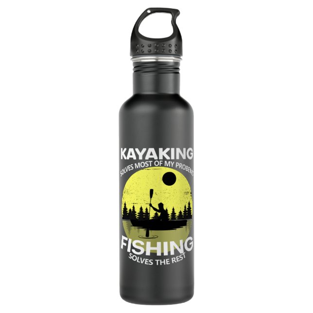 Kayaking, funny fishing 710 ml water bottle (Front)