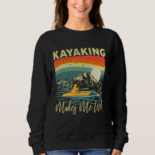 Kayaking Gets Me Wet Vintage Sunset Kayak Lover Ka Sweatshirt