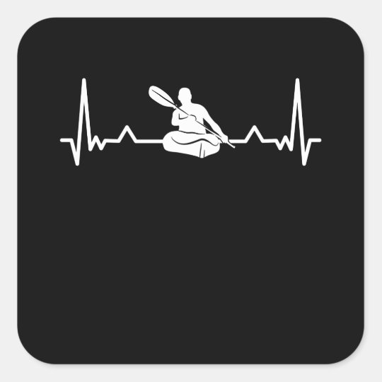 Download Kayaking Heartbeat Kayak | Kayaker Gift Square Sticker ...