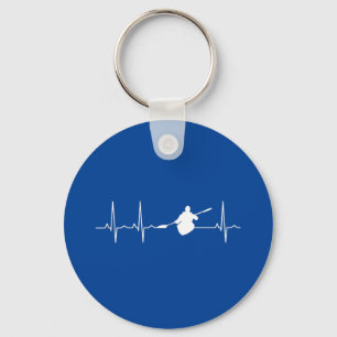 Kayaking Heartbeat Key Ring