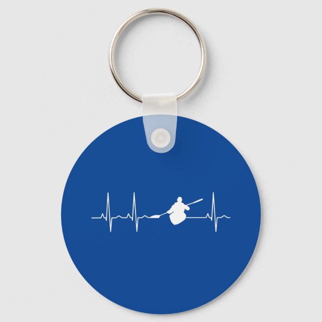 Kayaking Heartbeat Key Ring (Front)