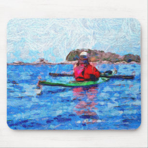 Kayaking in Alaska Barenoff Islands Painterly Mouse Mat