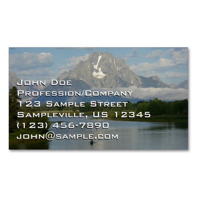 Kayaking in Grand Teton National Park Magnetic Business Card (Front)