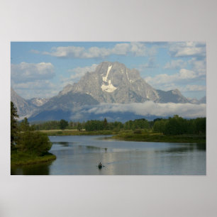 Kayaking in Grand Teton National Park Poster