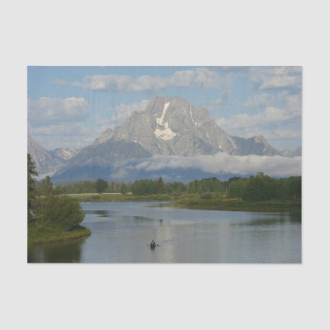Kayaking in Grand Teton National Park Tissue Paper (Front)