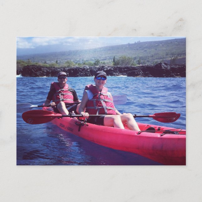 Kayaking in Kona Hawaii Postcard (Front)