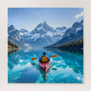Kayaking in Mountains  Beautiful Nature Jigsaw Puzzle