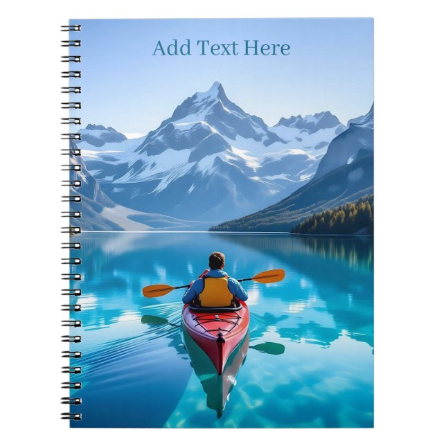  Kayaking in Mountains Personalised Notebook (Front)