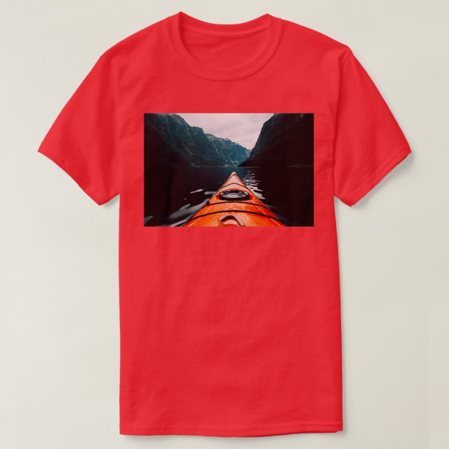 Kayaking in Norway fjord  T-Shirt (Design Front)