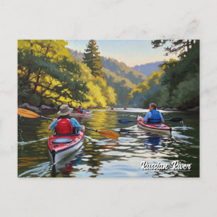 Kayaking in Russian River California Travel Postcard